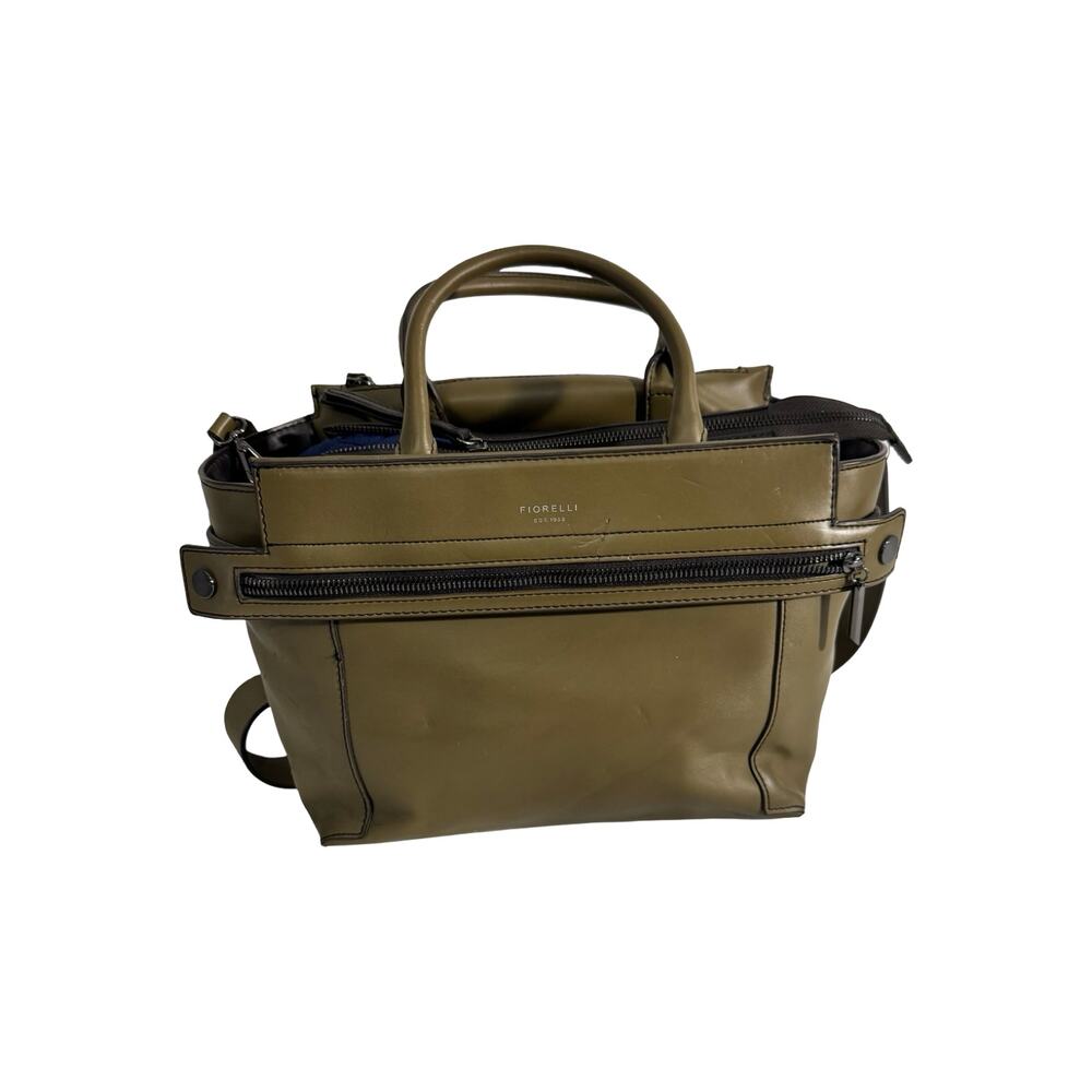 Fiorelli Olive Green Satchel Shoulder Bag Faux Leather Zip Top
